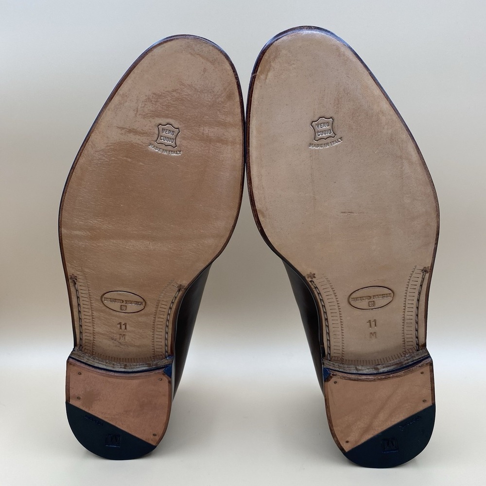 Bruno Magli Men's Cap Toe Oxford Dress Shoes Brown Leather Size 11 M Italy - Picture 8 of 10